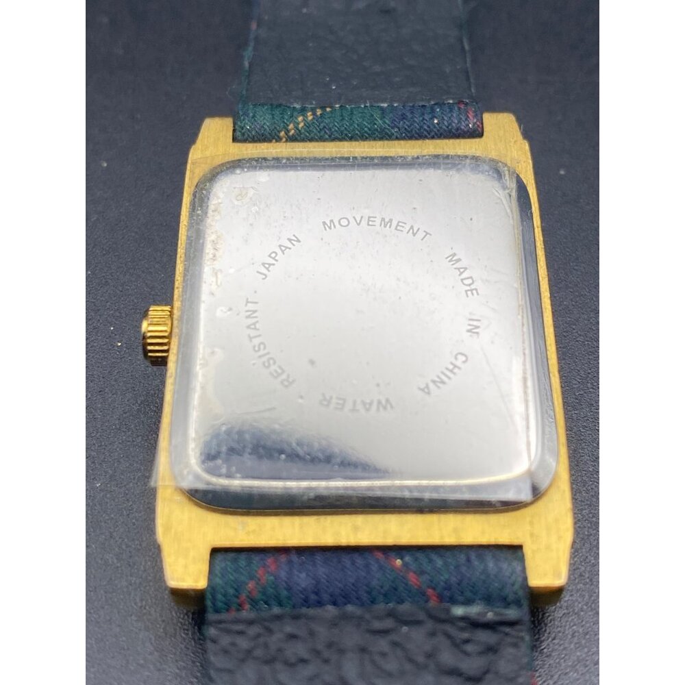 Womens Pendleton Tartan Plaid Fabric Band Watch Gold Tone New Battery LOOK READ - Picture 3 of 7